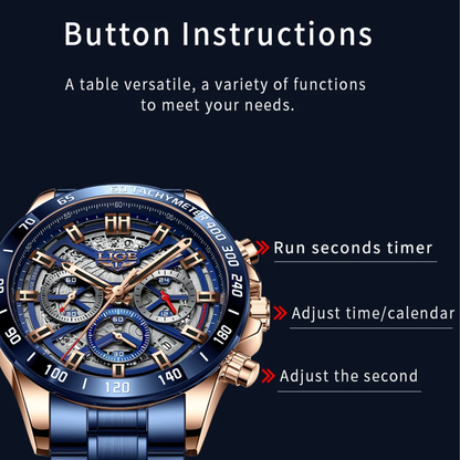 LIGE Chronograph Steel Collection