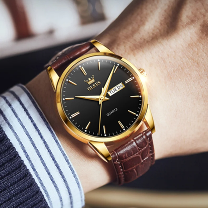 Olevs Classic Gold Calendar Quartz